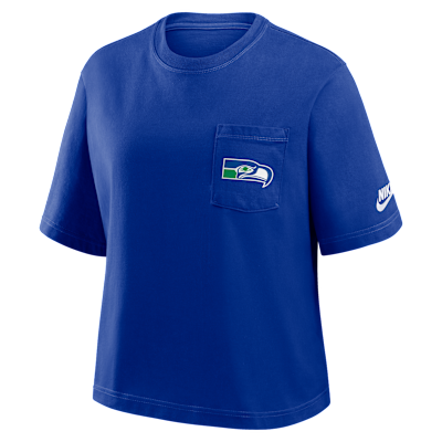 Seattle Seahawks Rewind Pocket Boxy Women's Nike NFL T-Shirt